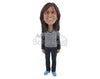 Custom Bobblehead Lovely Girl In Comfortable Attire With A Trendy Nechlace - Leisure & Casual Casual Females Personalized Bobblehead & Cake Topper