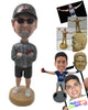 Custom Bobblehead Handsome Dude In Shorts With Hands Folded - Leisure & Casual Casual Males Personalized Bobblehead & Cake Topper