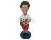 Custom Bobblehead Charming Lady With Purse And Flower In Hand - Leisure & Casual Casual Females Personalized Bobblehead & Cake Topper