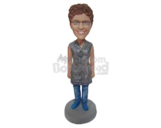 Custom Bobblehead Cute Girl In Trendy Sleeveless Outfit - Leisure & Casual Casual Females Personalized Bobblehead & Cake Topper