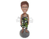 Custom Bobblehead Charming Lady In One Piece Floral Attire - Leisure & Casual Casual Females Personalized Bobblehead & Cake Topper