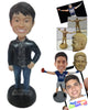 Custom Bobblehead Handsome Dude In Trendy Jacket - Leisure & Casual Casual Males Personalized Bobblehead & Cake Topper