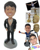 Custom Bobblehead Sexy Dude In Jazzy Outfit With Trendy Locket - Leisure & Casual Casual Males Personalized Bobblehead & Cake Topper