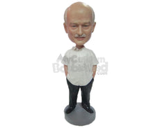 Custom Bobblehead Elegant Gentleman It Daily Ware With Hands In His Pocket - Leisure & Casual Casual Males Personalized Bobblehead & Cake Topper
