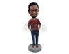 Custom Bobblehead Handsome Dude In Stylish Dress With Hands In His Pocket - Leisure & Casual Casual Males Personalized Bobblehead & Cake Topper