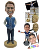 Custom Bobblehead Classy Man In Stylish Pullover With Hands Inside Its Pocker - Leisure & Casual Casual Males Personalized Bobblehead & Cake Topper