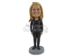 Custom Bobblehead Beautiful Girl Standing Upright In Comfortable Daily Outfit - Leisure & Casual Casual Females Personalized Bobblehead & Cake Topper