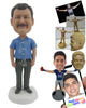 Custom Bobblehead Happy Smart Male Standing Upright - Leisure & Casual Casual Males Personalized Bobblehead & Cake Topper