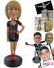 Custom Bobblehead Sexy Hot Girl In One Piece Attire With Matching Heels - Leisure & Casual Casual Females Personalized Bobblehead & Cake Topper