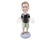 Custom Bobblehead Dude Chilling Out I Shorts And Sandals - Leisure & Casual Casual Males Personalized Bobblehead & Cake Topper