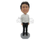 Custom Bobblehead Handsome Neat Gentleman Rocking With Ever Green Style - Leisure & Casual Casual Males Personalized Bobblehead & Cake Topper