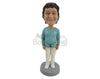 Custom Bobblehead Lovely Woman In Comfortable Daily Clothes - Leisure & Casual Casual Females Personalized Bobblehead & Cake Topper