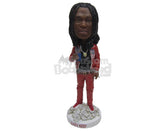 Custom Bobblehead Amazing Cool Dude Dripping In Finesse With Shiny Locket And Load Of Money - Leisure & Casual Casual Males Personalized Bobblehead & Cake Topper