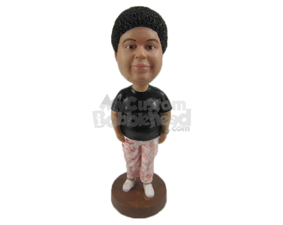 Custom Bobblehead Guy In Stylish Trendy Trousers - Leisure & Casual Casual Males Personalized Bobblehead & Cake Topper