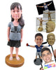 Custom Bobblehead Lovely Lady In Fashionable Skirt - Leisure & Casual Casual Females Personalized Bobblehead & Cake Topper