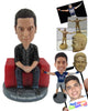 Custom Bobblehead Handsome Male Sittin Gon A Sofa With Hands Joined - Leisure & Casual Casual Males Personalized Bobblehead & Cake Topper