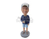 Custom Bobblehead Casual Male In Shorts And Sandals Holding A Can Of Beer - Leisure & Casual Casual Males Personalized Bobblehead & Cake Topper