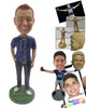 Custom Bobblehead Dashing Handsome In Stylish Dress With Hand In Pocket - Leisure & Casual Casual Males Personalized Bobblehead & Cake Topper