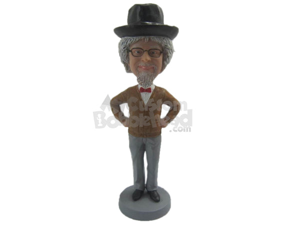 Custom Bobblehead Handsome Gentleman In Classic Sweater - Leisure & Casual Casual Males Personalized Bobblehead & Cake Topper