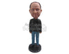 Custom Bobblehead Serious Handsome Man In Upright Position - Leisure & Casual Casual Males Personalized Bobblehead & Cake Topper