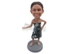 Custom Bobblehead Sexy Hot Girl In Stylish Floral Outfit - Leisure & Casual Casual Females Personalized Bobblehead & Cake Topper