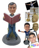 Custom Bobblehead Smart Man With Abig Book In Hand - Leisure & Casual Casual Males Personalized Bobblehead & Cake Topper