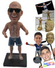 Custom Bobblehead Shirtless Dude Chilling Out In Shorts - Leisure & Casual Casual Males Personalized Bobblehead & Cake Topper