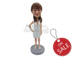 Custom Bobblehead Sexy Lady In Stylish Shiny Outfit - Leisure & Casual Casual Females Personalized Bobblehead & Cake Topper