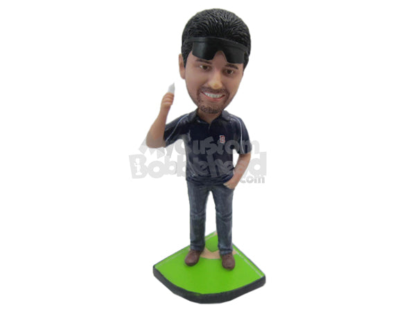 Custom Bobblehead Athletic Male With Sporty Look - Leisure & Casual Casual Males Personalized Bobblehead & Cake Topper