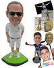 Custom Bobblehead Graceful Gentleman In Sporty Outfit - Leisure & Casual Casual Males Personalized Bobblehead & Cake Topper
