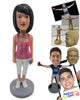 Custom Bobblehead Sexy Girl In Stylish Top With A Bag In Hand - Leisure & Casual Casual Females Personalized Bobblehead & Cake Topper