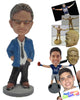 Custom Bobblehead Smart Man In Cool Suit With An Attitude Pose - Leisure & Casual Casual Males Personalized Bobblehead & Cake Topper
