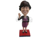 Custom Bobblehead Lovely Woman In Classic Attire With A Stylish Necklace - Leisure & Casual Casual Females Personalized Bobblehead & Cake Topper