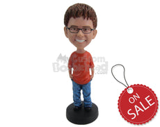 Custom Bobblehead Smart Stylish Boy In Trendy Outfit - Leisure & Casual Casual Males Personalized Bobblehead & Cake Topper