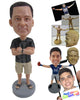 Custom Bobblehead Good Looking Guy In Shorts With Folded Hands And A Wrist Watch - Leisure & Casual Casual Males Personalized Bobblehead & Cake Topper