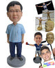 Custom Bobblehead Handsome Male In Comfortable Casual Clothes - Leisure & Casual Casual Males Personalized Bobblehead & Cake Topper