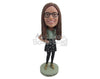 Custom Bobblehead Happy Cute Girl In Funky Skirt - Leisure & Casual Casual Females Personalized Bobblehead & Cake Topper