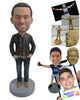 Custom Bobblehead Dashing Dude Killing It With Trendy Shirt - Leisure & Casual Casual Males Personalized Bobblehead & Cake Topper