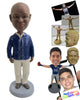 Custom Bobblehead Handsome Man Wearing A Jacket And Pants With Work Boots - Leisure & Casual Casual Males Personalized Bobblehead & Cake Topper