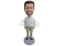 Custom Bobblehead Successful Man Looking To Seal The Deal Wearing A Dress Shirt And Pants - Leisure & Casual Casual Males Personalized Bobblehead & Cake Topper