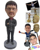 Custom Bobblehead Smart Man Wearing Long-Sleeved Shirt With Casual Pants And Shoes On - Leisure & Casual Casual Males Personalized Bobblehead & Cake Topper