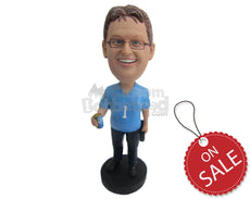 Custom Bobblehead Sports Guy Wearing A Jersey And Casual Pants And Shoes On - Leisure & Casual Casual Males Personalized Bobblehead & Cake Topper