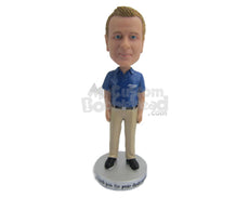 Custom Bobblehead Trendy Pal Looking Good Wearing Shirt And Pants With Fashionable Sneakers - Leisure & Casual Casual Males Personalized Bobblehead & Cake Topper