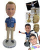 Custom Bobblehead Trendy Pal Looking Good Wearing Shirt And Pants With Fashionable Sneakers - Leisure & Casual Casual Males Personalized Bobblehead & Cake Topper