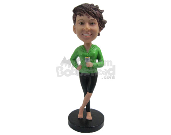 Custom Bobblehead Gorgeous Lady Wearing A Beautiful Dress And Tight Pants - Leisure & Casual Casual Females Personalized Bobblehead & Cake Topper