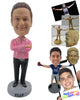 Custom Bobblehead Pal Wearing A Long-Sleeved Shirt And Casual Pants And Shoes - Leisure & Casual Casual Males Personalized Bobblehead & Cake Topper