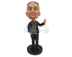 Custom Bobblehead Modern Guy With A Stylish Pair Of Jeans And One Hand In Picket - Leisure & Casual Casual Males Personalized Bobblehead & Cake Topper