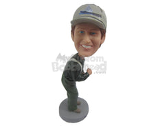 Custom Bobblehead Factory Worker Wearing His Working Suit - Leisure & Casual Casual Males Personalized Bobblehead & Cake Topper