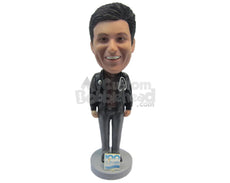 Custom Bobblehead Doctor Wearing A Jacket And Casual Front-Flap Pant - Leisure & Casual Casual Males Personalized Bobblehead & Cake Topper