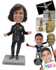 Custom Bobblehead Beautiful Female Wearing A Jacket And Front-Flap Pants With Trendy Shoes Looks Ready For The Office - Leisure & Casual Casual Females Personalized Bobblehead & Cake Topper